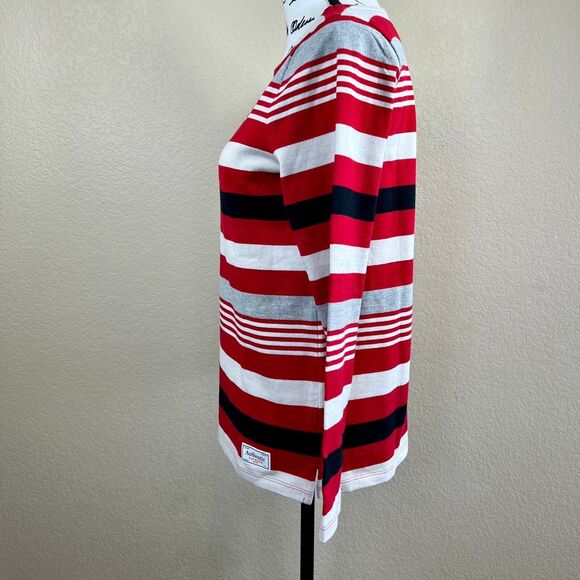 Talbots  Red long sleeve Tee  Aerial Stripe  knit top size Mp academia business - Picture 12 of 14